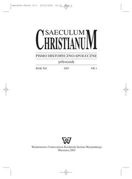 Saeculum Christ 12-1 29/11/2005 22:19 Page 1