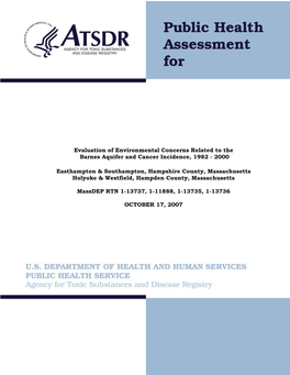 Evaluation of Environmental Concerns Related to the Barnes Aquifer and Cancer Incidence, 1982 - 2000