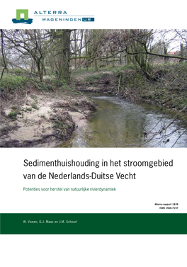 Sedimenthuishouding in Het Stroomgebied Van De Nederlands-Duitse Vecht