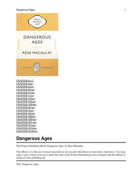 Dangerous Ages 1