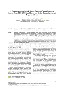 Urban Expansion” Using Remotely Sensed Data of CORINE Land Cover and Global Human Settlement Layer in Estonia