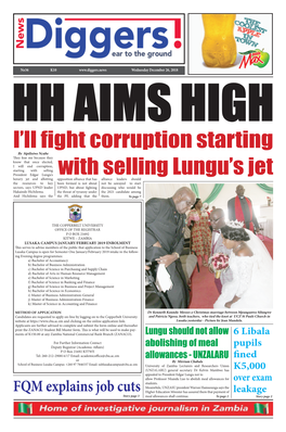 I'll Fight Corruption Starting with Selling Lungu's