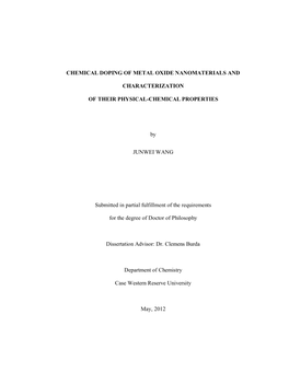 Chemical Doping of Metal Oxide Nanomaterials And