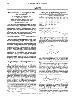 Facile Reduction of Carboxylic Acids by Zinc Borohydride
