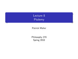Lecture 8 Ptolemy