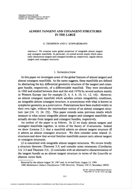 Almost Tangent and Cotangent Structures in the Large 327