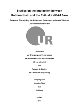 Studies on the Interaction Between Retinoschisin and the Retinal Na/K-Atpase