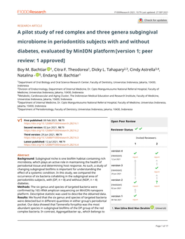 A Pilot Study of Red Complex and Three Genera