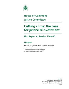 Cutting Crime: the Case for Justice Reinvestment