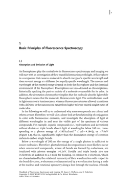 1 Basic Principles of Fluorescence Spectroscopy