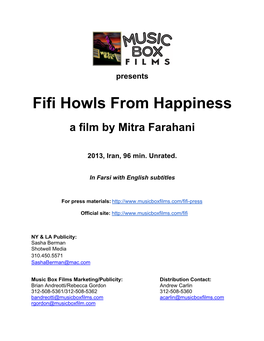 Fifi Howls from Happiness a Film by Mitra Farahani