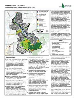 SAWMILL CREEK CATCHMENT REPORT LOWER RIDEAU RIVER SUBWATERSHED REPORT 2012 Page 19