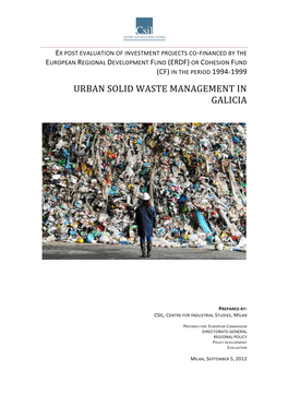 Urban Solid Waste Management in Galicia