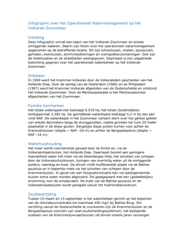 Infographic Over Het Operationeel Watermanagement Op Het Volkerak-Zoommeer Inleiding Ontstaan Fysieke Kenmerken Waterhuishouding