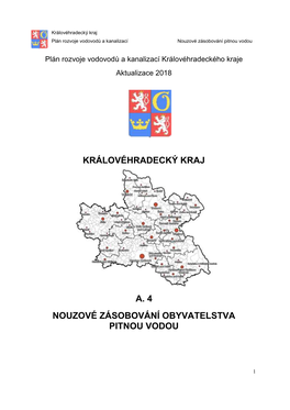 Královéhradecký Kraj A. 4 Nouzové Zásobování Obyvatelstva Pitnou