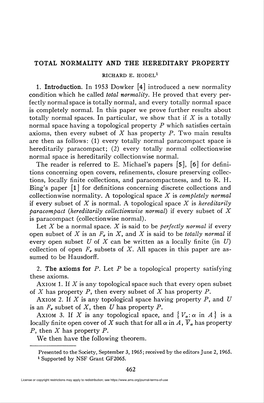 Total Normality and the Hereditary Property