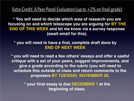 Extra Credit: a Peer Panel Evaluation (Up to +2% on Final Grade)