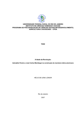 Astrojildo Pereira E José Carlos Mariátegui Na Construção Do Marxismo Latino-Americano