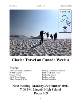 Glacier Travel on Canada Week A