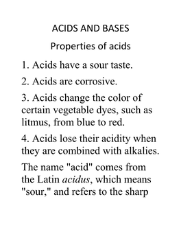 Acids, Bases, and Ph Calculations in Chemistry, Ph Is a Measure of the Acidity Or Basicity of an Aqueous Solution
