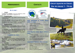 Circuit Équestre En Creuse : Hébergements Contacts Val De Creuse 1 - 74 Km