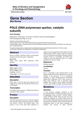 Gene Section Mini Review