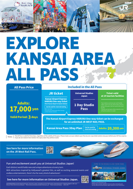 EXPLORE KANSAI AREA ALL PASS 15 Facilities