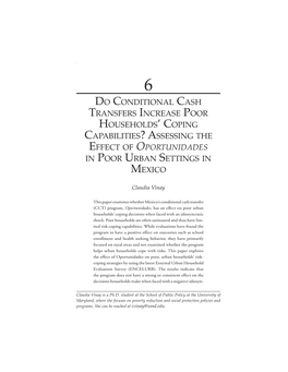 Do Conditional Cash Transfers Increase Poor Households' Coping