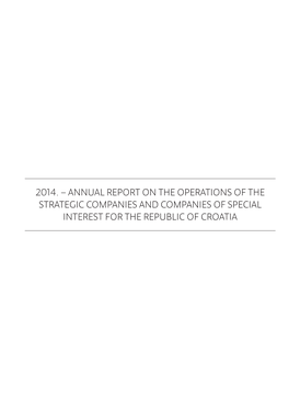 Annual Report on the Operation of the Strategic Companies And