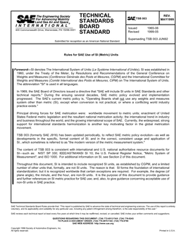 Technical Standards Board Standard