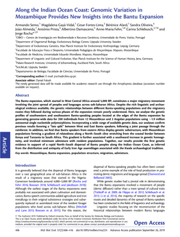 Genomic Variation in Mozambique Provides New Insights Into The