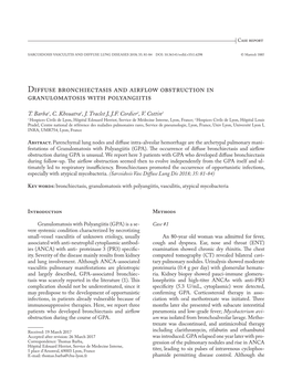 Diffuse Bronchiectasis and Airflow Obstruction in Granulomatosis with Polyangiitis