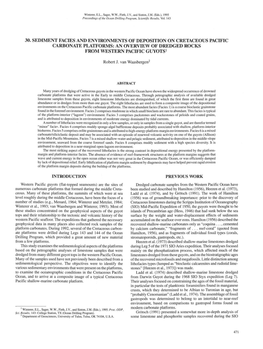 30. Sediment Facies and Environments of Deposition on Cretaceous Pacific Carbonate Platforms: an Overview of Dredged Rocks from Western Pacific Guyots1