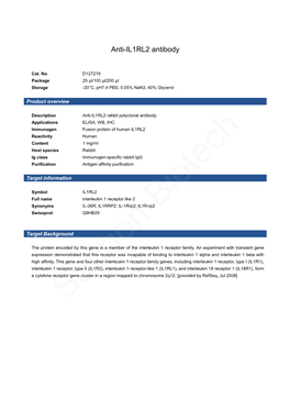 Anti-IL1RL2 Antibody