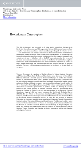 Evolutionary Catastrophes: the Science of Mass Extinction Vincent Courtillot Frontmatter More Information