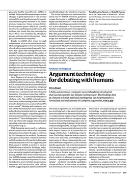 Argument Technology for Debating with Humans