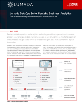 Pentaho Business Analytics End-To-End Data Integration and Analytics at Enterprise Scale