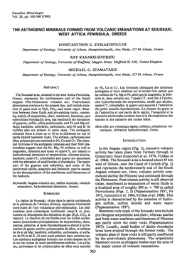 The Authigenic Minerals Formed from Volcanic