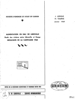 Alimentation En Eau De Libreville : Études Des Rivières Entre