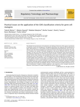 Practical Issues on the Application of the GHS Classification Criteria for Germ Cell Mutagens