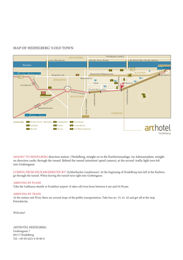 Map of Heidelberg`S Old Town