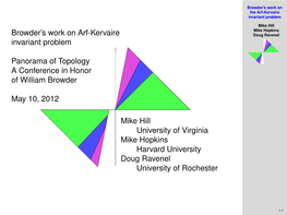 Browder's Work on the Arf-Kervaire Invariant Problem