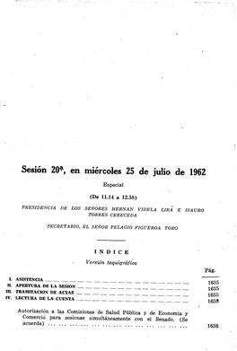 Sesión 20F., En. Miér·Eol~S 25 De Julio . De 1962