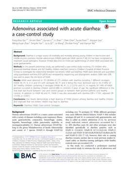 Adenovirus Associated with Acute Diarrhea: a Case-Control Study