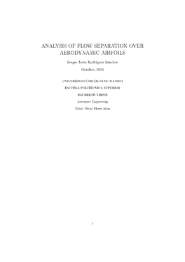 Analysis of Flow Separation Over Aerodynamic Airfoils