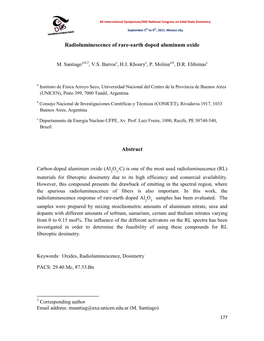 Radioluminescence of Rare-Earth Doped Aluminum Oxide Abstract