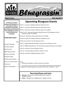 Upcoming Bluegrass Events