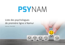 Liste Des Psychologues De Première Ligne À Namur