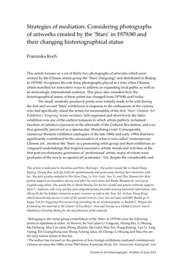 Strategies of Mediation. Considering Photographs of Artworks Created by the ‘Stars’ in 1979/80 and Their Changing Historiographical Status