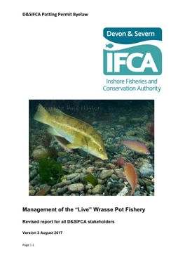Management of the Live Wrasse Fishery